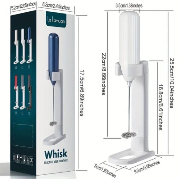 Powerful 10000 RPM Handheld Electric Milk Frother Drink Mixer Battery Operated - Picture 2 of 10